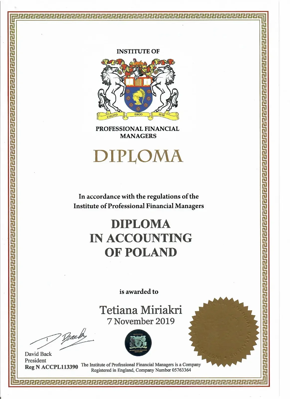 Diploma in Accounting of Poland — Ewidencja Biznesu